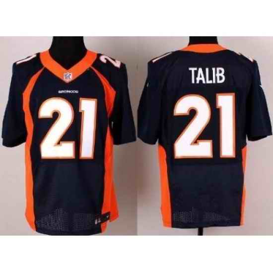 Nike Denver Broncos 21 Aqib Talib Blue Elite NFL Jersey